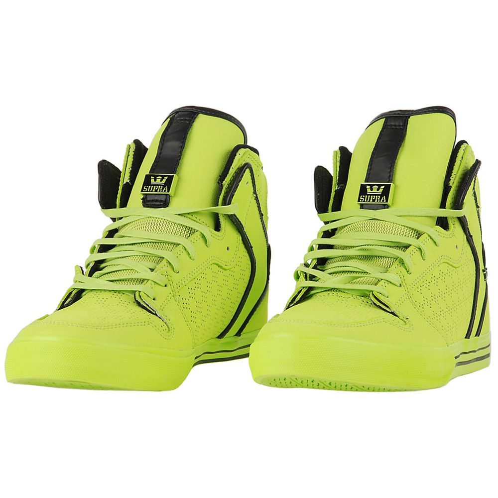 Baskets Montantes Supra Vaider Jaune Tuf Neon Green Femme | TSO-80397407